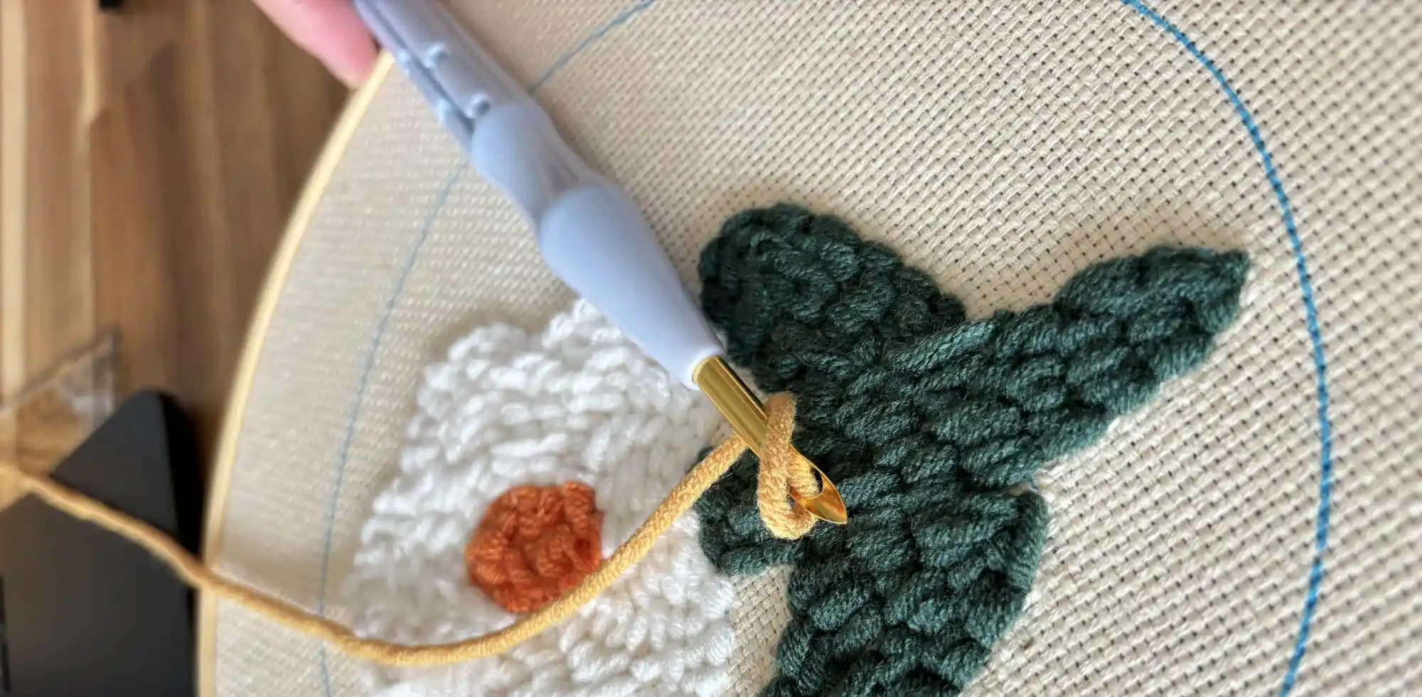 Designing needle punch kits, crafted for beginners to create embroidery art.